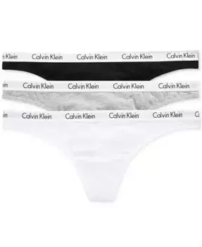 Карусель Хлопковые Трусы-стринги 3 шт. QD3587 Calvin Klein, мультиколор