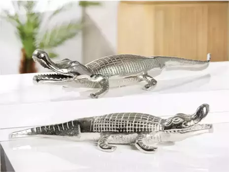 Касабланка от Gilde Фигурка животного "Крокодил "Шип"" Casablanca by Gilde 58х7х17 см, цвет silberfarben