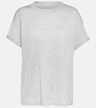 Кашемировая футболка BRUNELLO CUCINELLI, серый