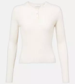 Кашемировая и шёлковая рубашка Henley Vince, белый