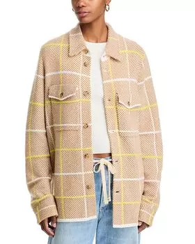 Кашемировая клетчатая рубашка для работы Guest in Residence, коричневый/бежевый