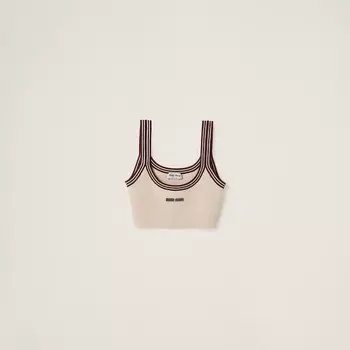 Кашемировая майка Miu Miu, бежевый