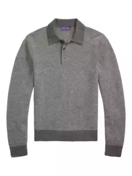 Кашемировая рубашка поло Ralph Lauren Purple Label, серый