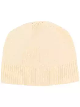 Кашемировая шапка бини крупной вязки JIL SANDER, желтый