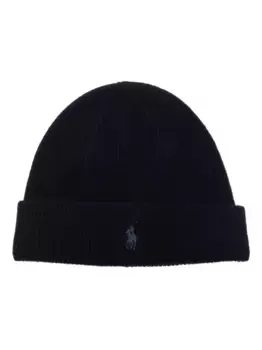 Кашемировая шапка бини с логотипом Polo Pony POLO RALPH LAUREN, синий