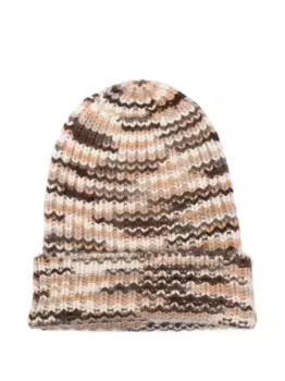 Кашемировая шапка бини в полоску HURRAY, нейтральный