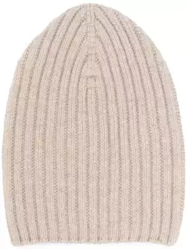 Кашемировая шапка бини в рубчик Barrie, нейтральный