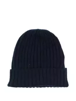 Кашемировая шапка бини в рубчик Fedeli, синий