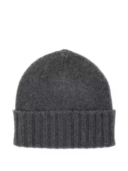 Кашемировая шапка бини в рубчик Kangra, серый