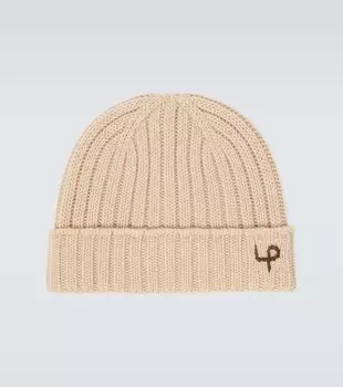 Кашемировая шапка-бини в рубчик Loro Piana, цвет biscuit melange