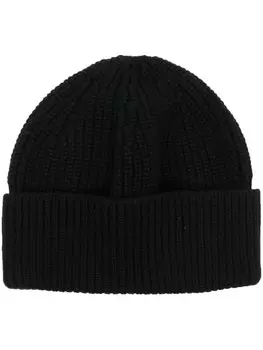 Кашемировая шапка бини в рубчик Ralph Lauren Purple Label, черный