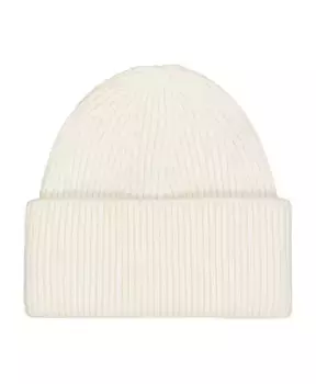 Кашемировая шапка бини вязки в рубчик Laneus, бежевый