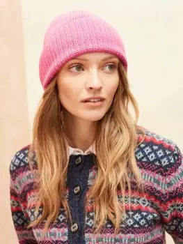 Кашемировая шапка Brora, роза