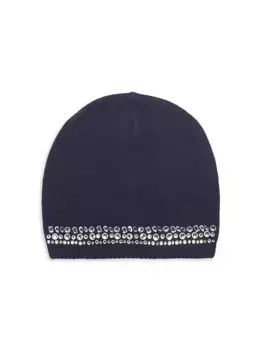 Кашемировая шапка Girl's Carolyn Rowan x Stephanie Gottlieb с драгоценными камнями Carolyn Rowan Collection, темно-синий
