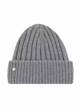 Кашемировая шапка с логотипом FeFe, серый