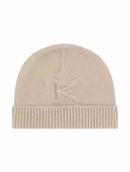 Кашемировая шапка с логотипом Kiton, бежевый