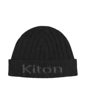 Кашемировая шапка с логотипом Kiton, черный