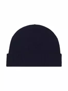 Кашемировая шапка с логотипом Kiton, тёмно-синий
