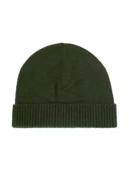 Кашемировая шапка с логотипом Kiton, зелёный
