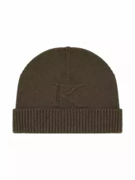Кашемировая шапка с логотипом Kiton, зелёный