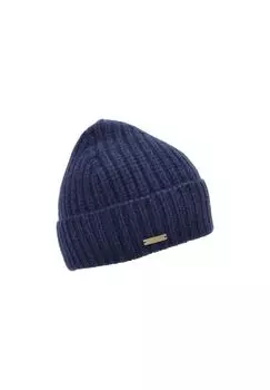 Кашемировая шапка с манжетами крупной вязки 19012-0 SEEBERGER, цвет Schwalbe One Size