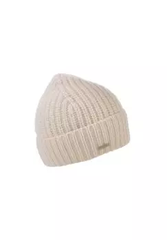 Кашемировая шапка с манжетами крупной вязки 19012-0 SEEBERGER, цвет Offweiss One Size