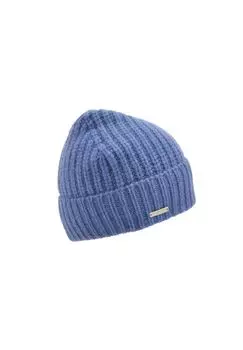 Кашемировая шапка с манжетами крупной вязки 19012-0 SEEBERGER, цвет Jeans One Size