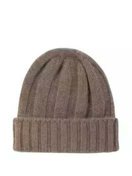 Кашемировая шапка в рубчик BEAMS PLUS, коричневый