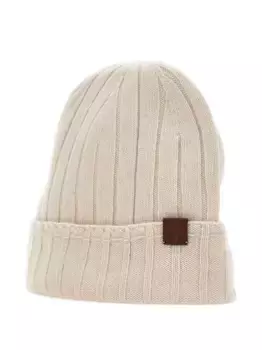 Кашемировая шапка в рубчик Eleventy, нейтральный