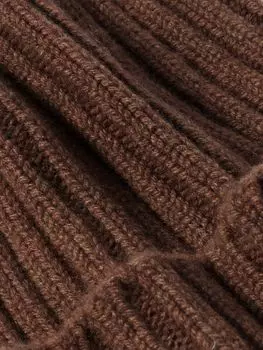 Кашемировая шапка в рубчик THOM SWEENEY, коричневый