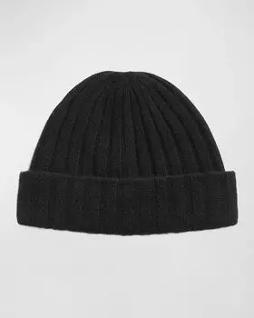 Кашемировая шапка в широкую рубчику Toteme, цвет Black