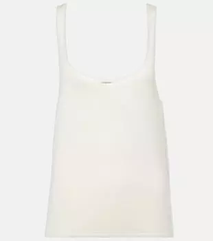 Кашемировая, шерстяная и шёлковая майка Saint Laurent, Naturel