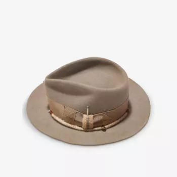 Кашемировая шляпа-федора God's True Cashmere x Nick Fouquet Tiger's Eye с репсовой отделкой Gods True Cashmere, цвет tigerseye