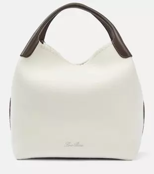 Кашемировая сумка-ведро bale среднего размера Loro Piana, белый