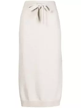 Кашемировая юбка с разрезом N.Peal, бежевый