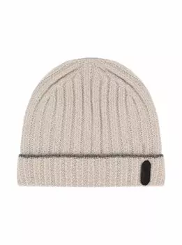 Кашемировая вязаная шапка MooRER, бежевый