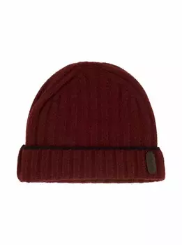 Кашемировая вязаная шапка MooRER, бордовый