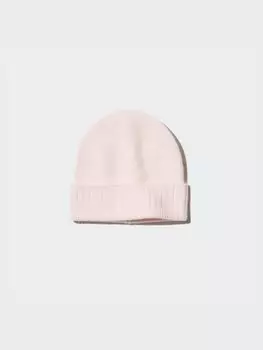 Кашемировая вязаная шапочка Uniqlo, розовый