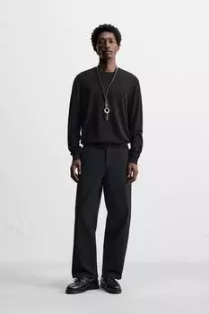 Кашемирово - шерстяной свитер ZARA, черный