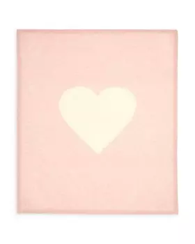 Кашемировое детское одеяло Bloomie's с рисунком сердечек для девочек Bloomie's Baby, цвет Pink