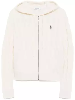 Кашемировое худи SRC Cableknit Sporty & Rich, нейтральный цвет