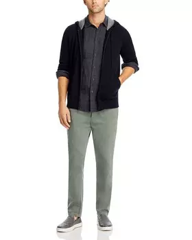 Кашемировое худи Vince с молнией во всю длину, черный