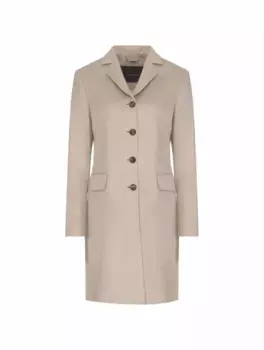 Кашемировое однобортное пальто Kiton, бежевый