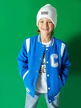 Кашемировое пальто для мальчика с воротником колледжа LCW Kids, средний синий