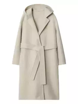 Кашемировое пальто с капюшоном BURBERRY, нейтральный