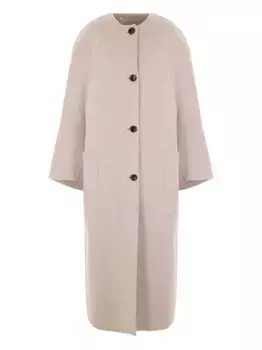 Кашемировое пальто с накладными карманами MAX MARA, нейтральный