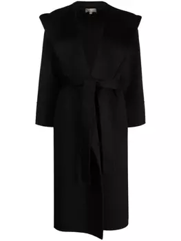 Кашемировое пальто с поясом N.Peal, черный