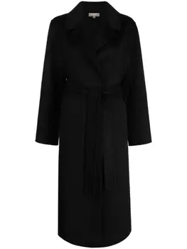 Кашемировое пальто с поясом N.Peal, черный