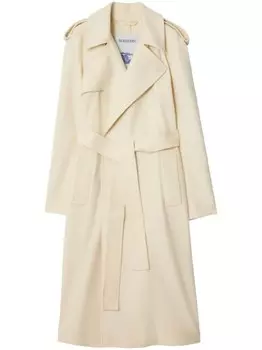 Кашемировое пальто с запахом Burberry, нейтральный цвет