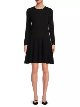 Кашемировое платье-клеш Sofia Cashmere, черный